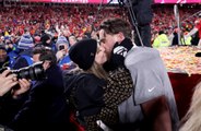 Taylor Swift and Travis Kelce share on-field kiss after Kansas City Chiefs' AFC Championship win