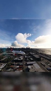 Illuminated Landing Virgin Atlantic A320neo at Gold Coast Airport (YBCG), Gold Coast, Australia
