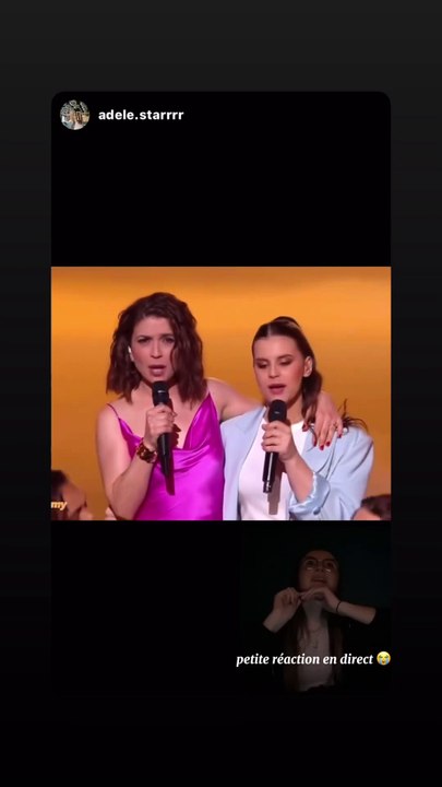 Lucie Bernardoni partage un moment sur scène avec sa fille Lily Angelina dans la "Star Academy". TF1