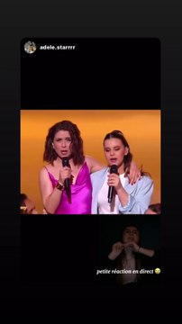 Lucie Bernardoni partage un moment sur scène avec sa fille Lily Angelina dans la Star Academy . TF1