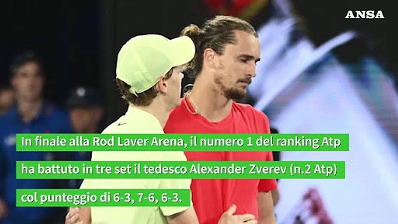 Sinner vince l'Australian Open, fa il bis a Melbourne