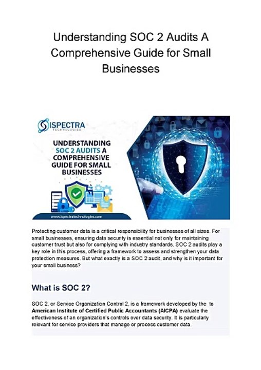 Understanding SOC 2 Audits A Comprehensive Guide for Small Businesses