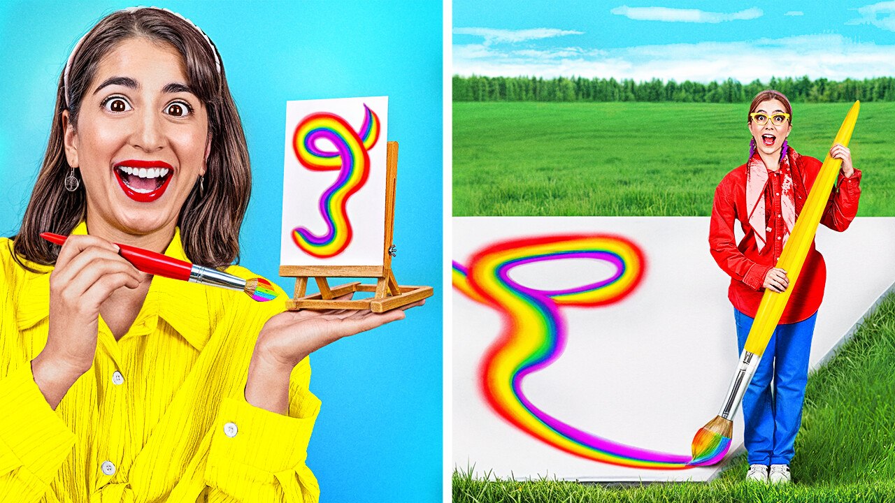 NOUVEAU 123 GO! Défi artistique géant vs minuscule ! Maîtrisez vos compétences en dessin et peinture