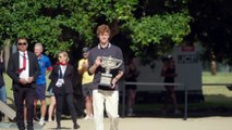 Tennis - Australian Open 2025 - Jannik Sinner with his Trophy, reaction and interview in Melbourne