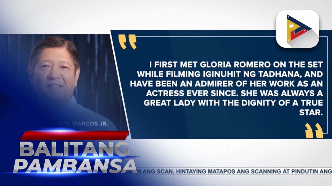 PBBM, nagpahayag ng pakikiramay sa pagpanaw ng batikang aktres na si Gloria Romero
