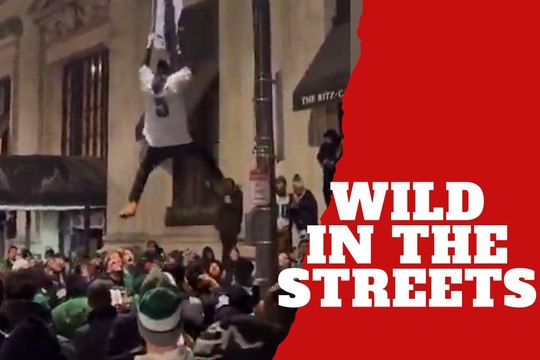 Fans go wild! Philadelphia streets get flooded with people celebrating the Eagles' ticket to Super Bowl LIX