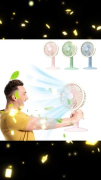 Portable Automatic Wireless Usb Fan | Fan With 5 Speed Super Strong Wind For Home Office Bedroom Kitchen Outdoor Camping | Best Quality Table Fan | Desktop Small Fan (random Color)