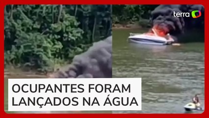 Explosão de lancha em represa deixa seis turistas feridos no Interior de São Paulo
