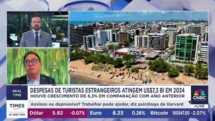 Despesas de turistas estrangeiros atingem US$ 7,3 bi em 2024; presidente da Abih Nacional comenta