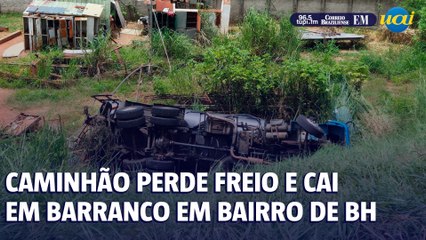 Caminhão Tem Problemas Mecânicos e cai em barranco no Bairro Ouro Preto em  BH