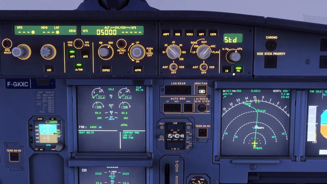MSFS 2024 A320 FÉNIX AIR FRANCE ATTERRO EPWA ILS Z RWY11  AGAV6N TRANS WA412