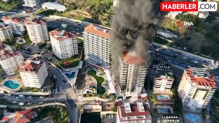 Alanya'daki Otel İnşaatında Yangın Paniği