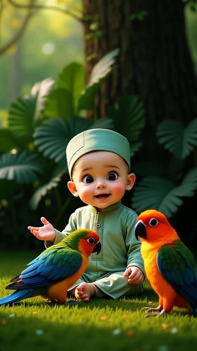 Ma_sha_Allah_Very_cute_baby_reciting_Kalma_shareef_Loving_Parrots_#unfreezemyacount_#cutebaby_#islamic_video_#kalmashareef_#parrots_