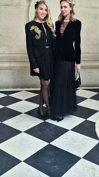 Vidéo - Les princesses Maria Carolina et Maria Chiara de Bourbon des Deux Siciles - Arrivées au défilé Christian Dior au Musée Rodin pour la Collection Haute Couture Printemps/Eté 2025 lors de la Fashion Week de Paris (PFW), France,le 27 janvier 2025. © O