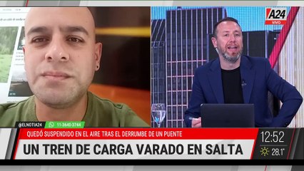 Colapso de Puente Ferroviario en Salta deja Tren de Carga Suspendido en el Aire