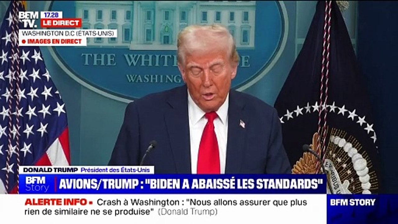 Crash aérien à Washington: "La politique de diversité a fait que des gens avec des troubles psychologiques ont pu être embauchés", réagit Donald Trump