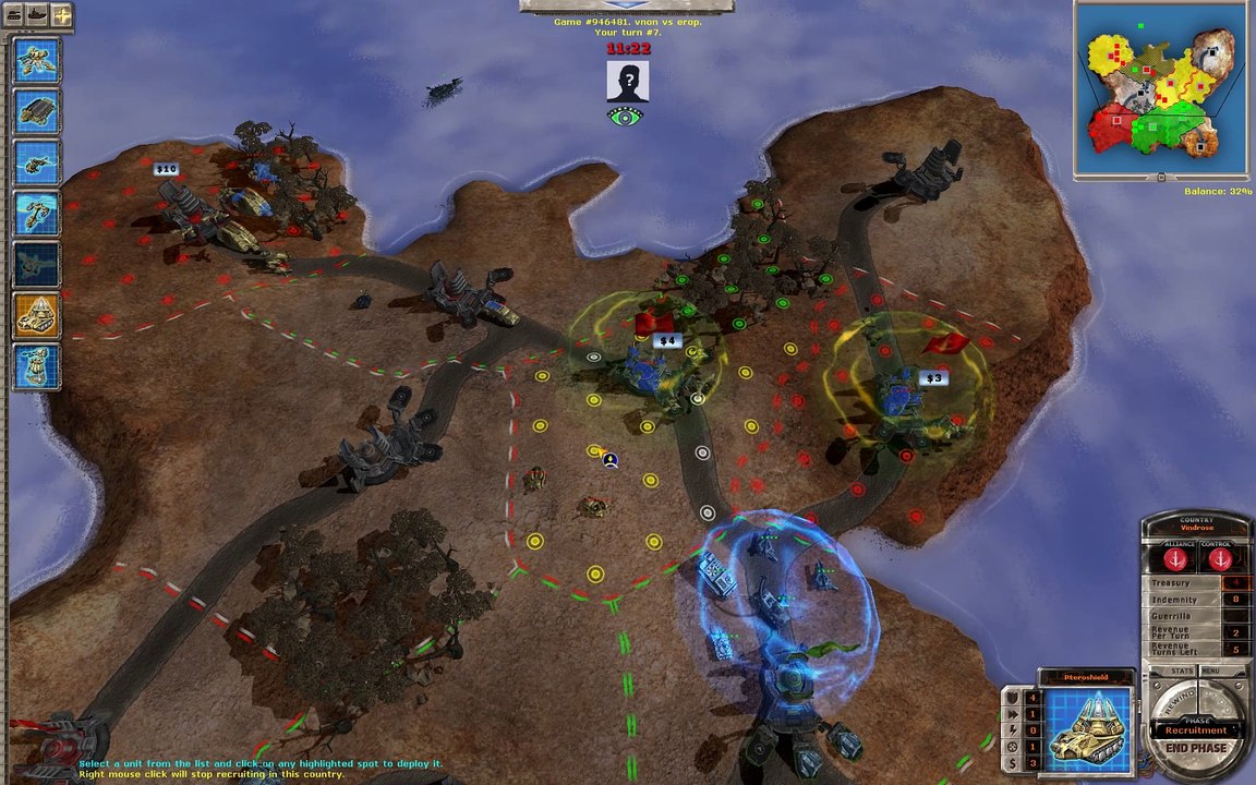 Massive Assault Network 2 (TBS): map Butterfly, playing on Linux against human: victory