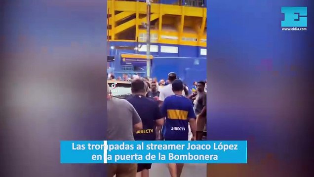 Las trompadas al streamer Joaco López en la puerta de la Bombonera