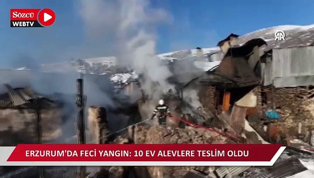 Feci yangın: 10 ev alevlere teslim oldu