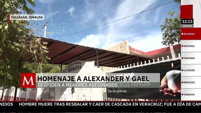 Realizan homenaje en escuela de los niños Alexander y Gael, asesinados en Culiacán