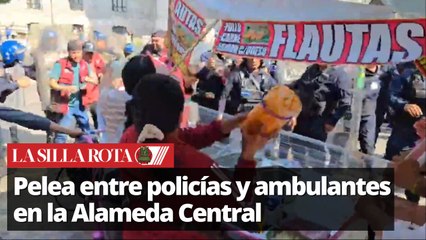 Pelea entre policías y ambulantes en la Alameda Central deja 4 detenidos