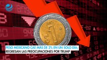 Peso mexicano cae más de 2% en un solo día; regresan las preocupaciones por Trump