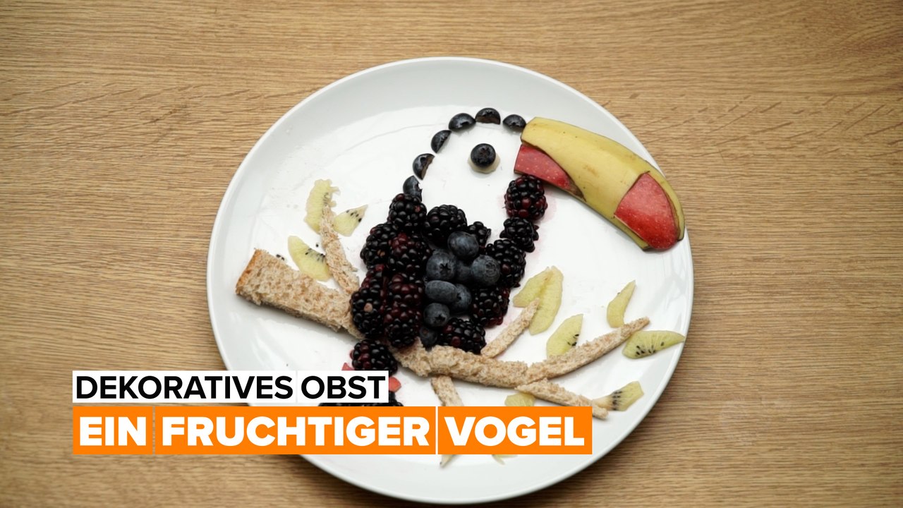 Dekoratives Obst - fruchtiger Vogel