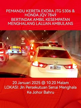 Polis kesan dua kenderaan halang laluan ambulans