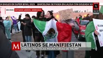 Latinos se manifiestan contra políticas migratorias de Trump en Nebraska, Estados Unidos