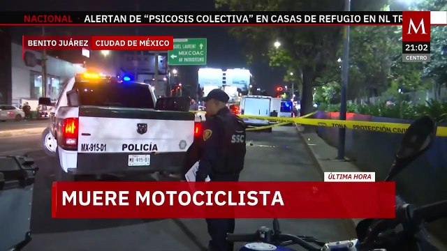 Motociclista pierde la vida tras ser impactado por un vehículo en la Alcaldía Benito Juárez