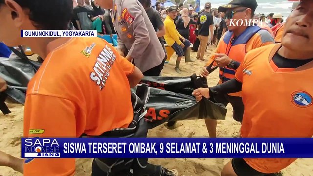 Siswa SMPN 7 Mojokerto Terseret Ombak di Gunungkidul, 3 Meninggal Dunia 9 Lainnya Selamat