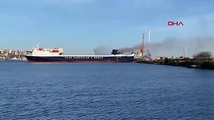 Samsun limanında büyük gemi yangını!