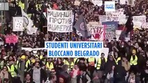 Studenti universitari serbi bloccano Belgrado per 24 ore per il crollo della tettoia a Novi Sad