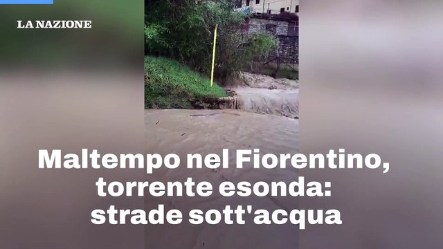 Maltempo nel Fiorentino, torrente esonda: strade sott'acqua