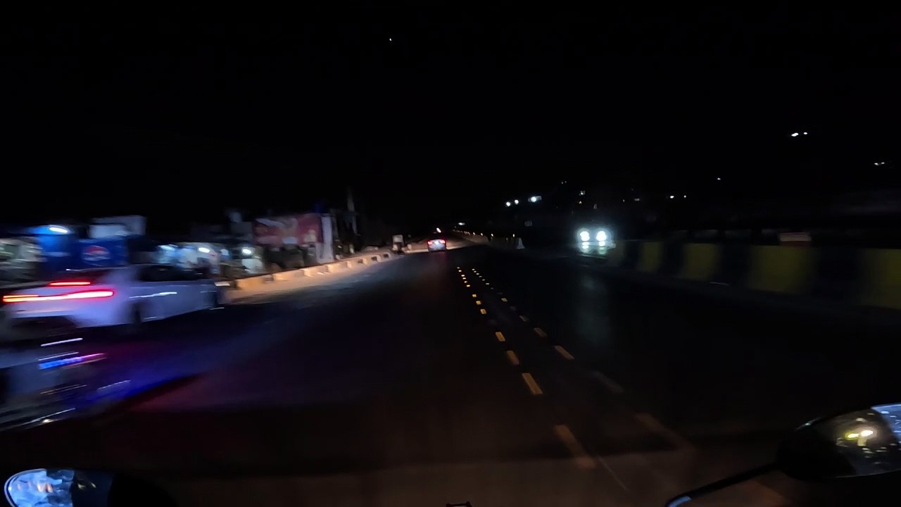Chasing a car at night
