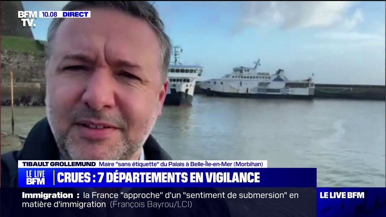 Crues: "On se prépare à ce type d'événement", explique Tibault Grollemund, maire sans étiquette du Palais à Belle-Ile-en-Mer (Morbihan)