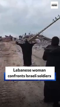 Lebanese woman confronts Israeli soldiers