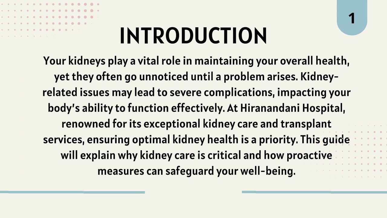 Why Is Kidney Care Crucial for Your Health - By Hiranandani Hospital