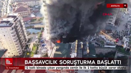 Antalya'da 12 katlı binada çıkan yangında zemin ile ilk 2 katta büyük zarar oluştu