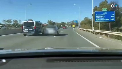 La Policía libera a un hombre secuestrado en una espectacular intervención en plena autovía en Málaga