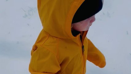 Comical faceplant becomes the highlight of toddler's first time playing in snow