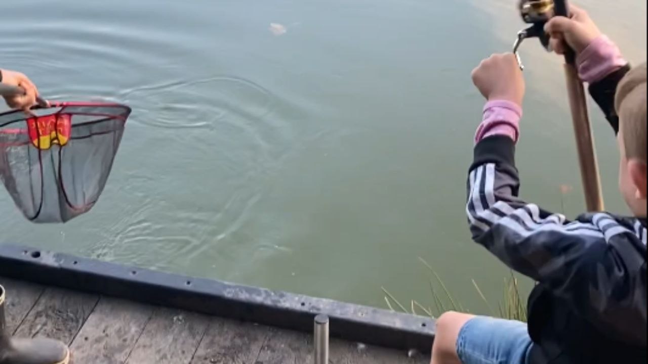 Fishing fail: Little boy takes a fall while fishing with brother