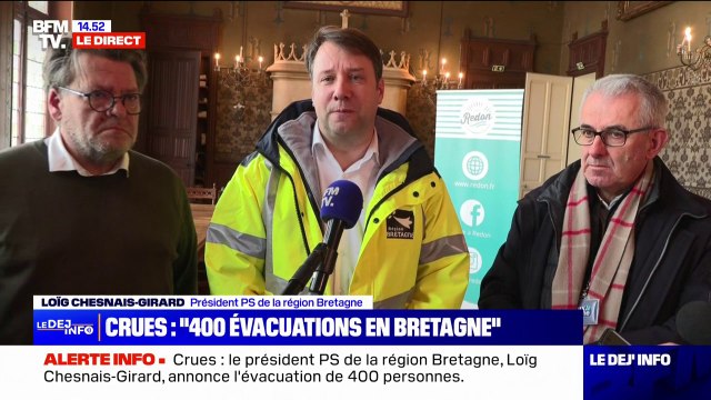Inondations: Il est important que les ministres [...] puissent confirmer que la situation de catastrophe naturelle soit déclenchée , estime Loïg Chesnais-Girard (président de la région Bretagne)