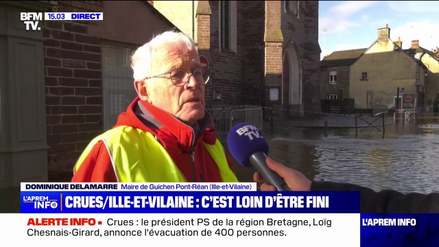 Inondations: Nous n'aurons pas de retour d'électricité au mieux avant le week-end prochain , assure le maire de Guichen Pont-Réan (Ille-et-Vilaine)