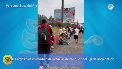 Largas filas en módulo de licencias de conducir del C5i en Boca del Río