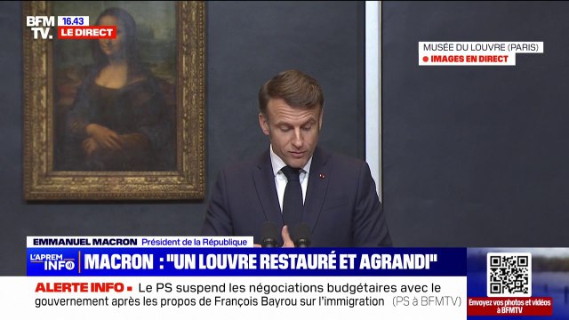 Emmanuel Macron annonce la création de vastes espaces souterrains et d'un nouvel espace pour La Joconde doté d'un titre d'accès propre