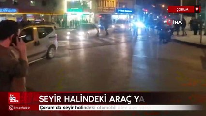 Çorum’da seyir halindeki otomobil alev alev yandı