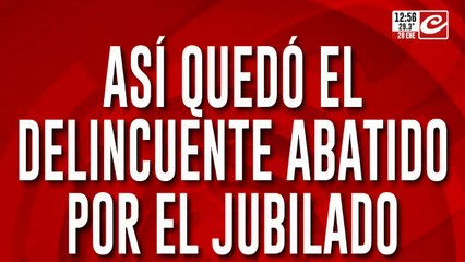 Así quedó el delincuente abatido por el jubilado