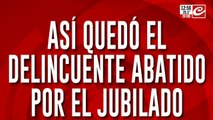 Así quedó el delincuente abatido por el jubilado