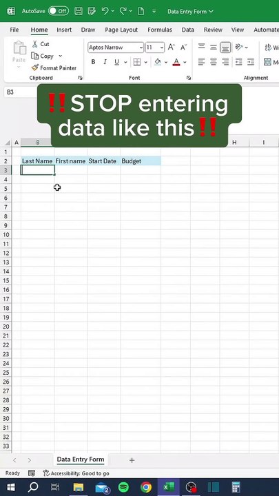"How to Create a Data Entry Form in Excel | Quick & Easy Tutorial for Beginners #ExcelDataEntry #ExcelForms"